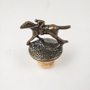 Blantons Bourbon Horse Bottle Stopper Letter A Jockey Antique Bronze Finish